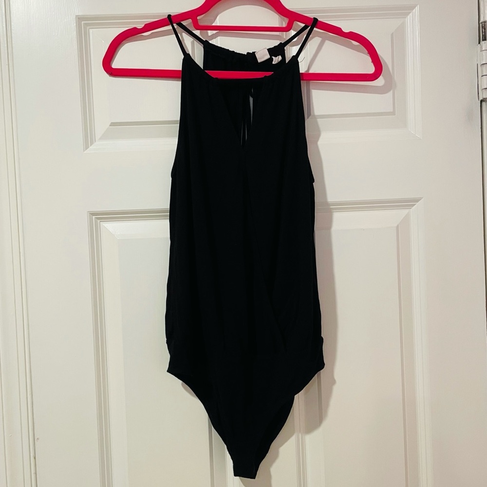 Meltzer and Market Black wrap bodysuit